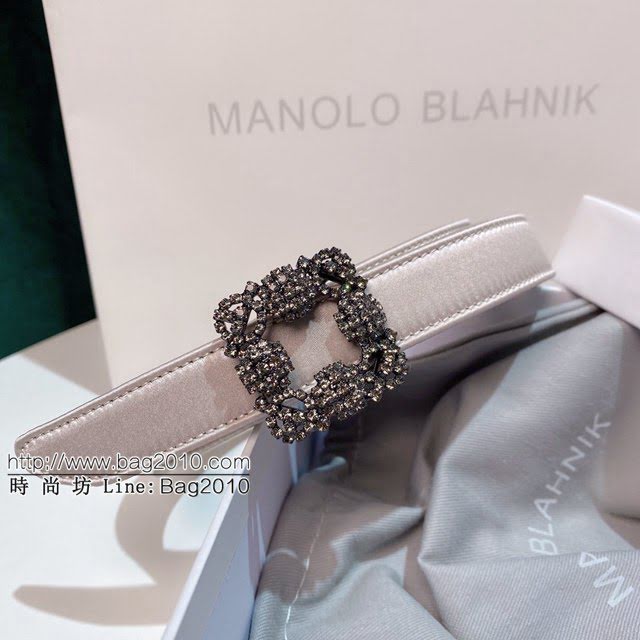 馬諾洛新品女士皮帶 Manolo Blahnik真絲面配牛皮底腰帶  jjp1068